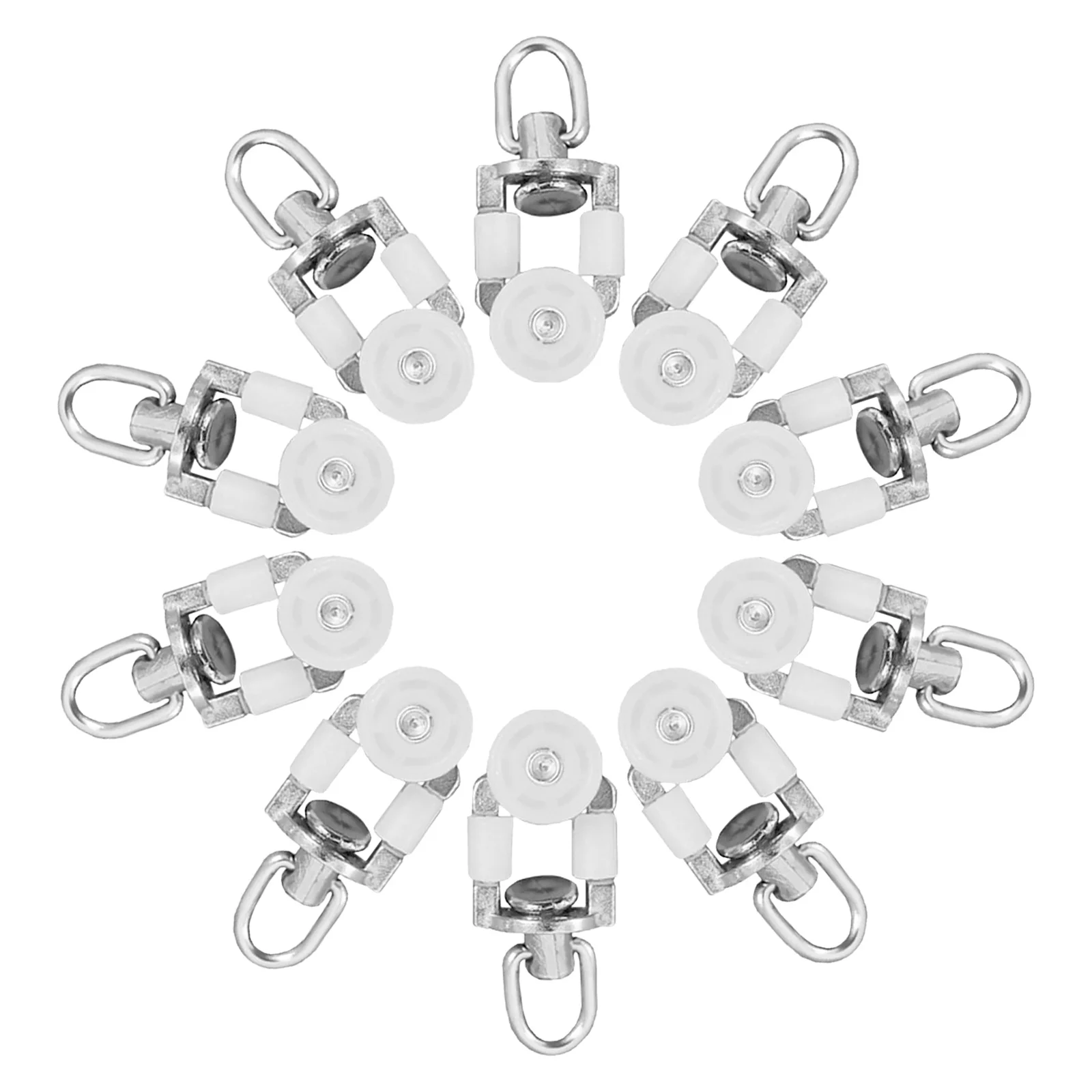 

20pcs Curtain Track Rollers Smooth Silent Twin Wheeled Carriers For Window Bedroom Office Closet Divider Drapes Sheers Valances