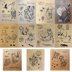 Multiple Styles Cute Hedgehog Cat Dog Mouse Transparent Clear Silicone Stamps for Diy Scrapbooking/card/kids Fun Decor Supplies