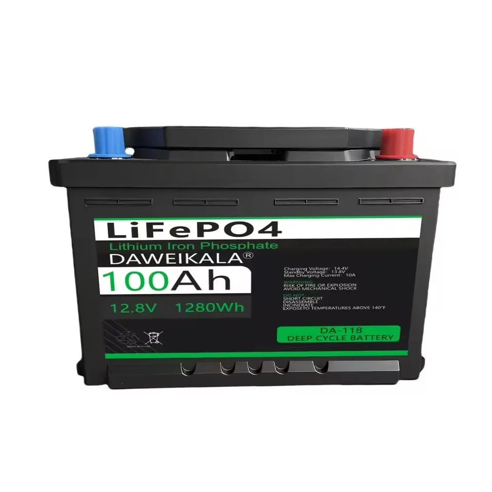 LiFePO4 Аккумулятор 12 В 100 Ач 1280 Втч 100 А |   Встроенный BMS, включает зарядное устройство 14,6 В, 10 А. |   Идеально подходит для прицепа, автофургона, двигателя |   Подлинный бренд
