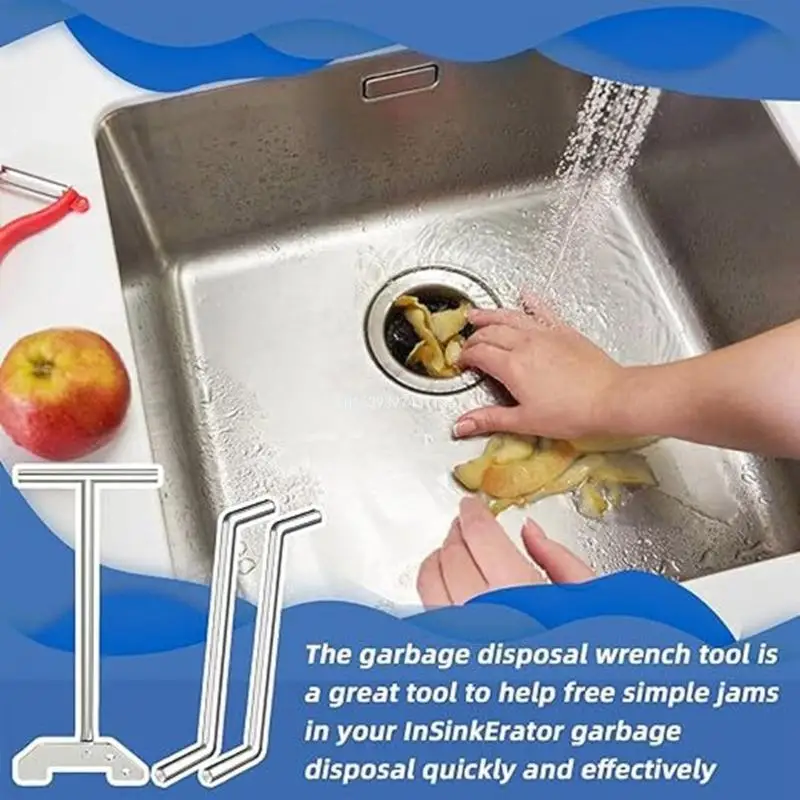 

Essential Kitchens Tool Steel Wrench Kitchens Waste Disposal Tool Simple Operate for Stable Garbage Disposal Operations