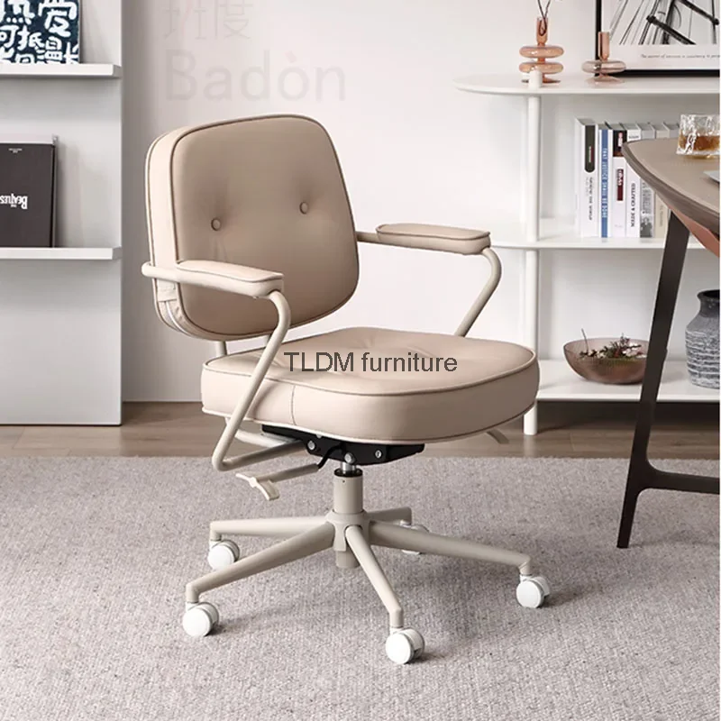 

Back Cushion Office Chair Swivel Wheels Ergonomic Office Chair Comfort Armrests Sillas Para Sala De Estar Home Furniture