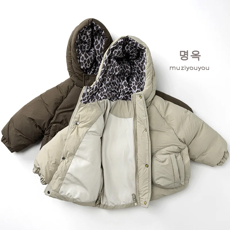 Winter New Children Thick Warm Coat Solid Boys Girls Cotton Padded Jacket Kids Casual Fleece Coat Fashion Baby Warm Clothes