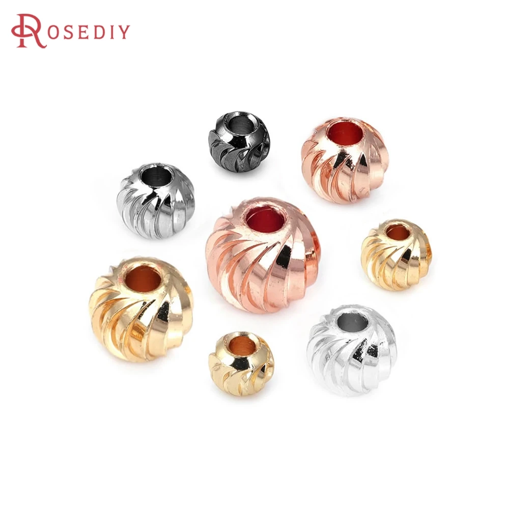 3MM 4MM 5MM 6MM 7MM 8MM Silver Color Brass Round Ball Necklaces Bracelets Spacer Beads Jewelry Making Supplies Diy Findings