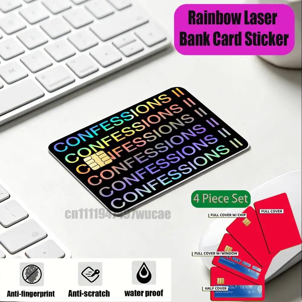 ID Access Card Cover Skin Rainbow Color Laser Stickers Film For Madonna Confessions II 2 Credit Bank Sticker