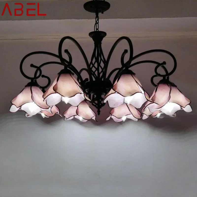 ABEL Tiffany European Living Room Pendant Lamp Mediterranean Sea Creative Color Glass restaurant Bedroom Hotel Chandelier