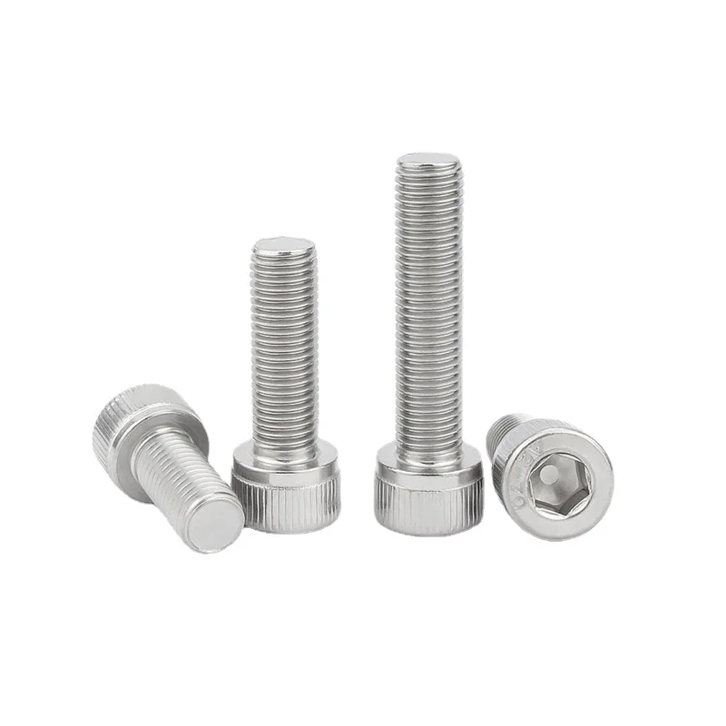 304 baja tahan karat M6 M8 M10 gigi halus kepala silinder baut heksagonal Pitch 0.75/1.0/1.25MM cangkir kepala sekrup gigi halus