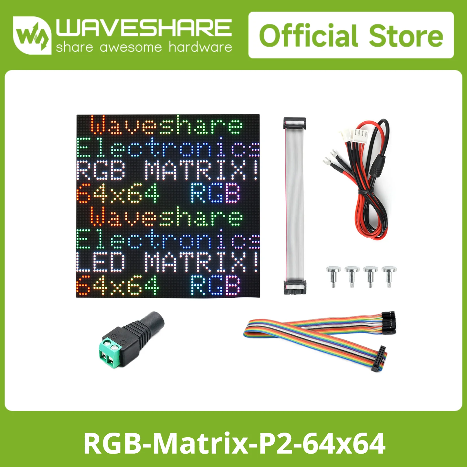 

Waveshare RGB full-color LED Matrix panel, 2mm Pitch, 64x64 Adjustable brightness, Display for Raspberry Pi/Arduino/ESP32