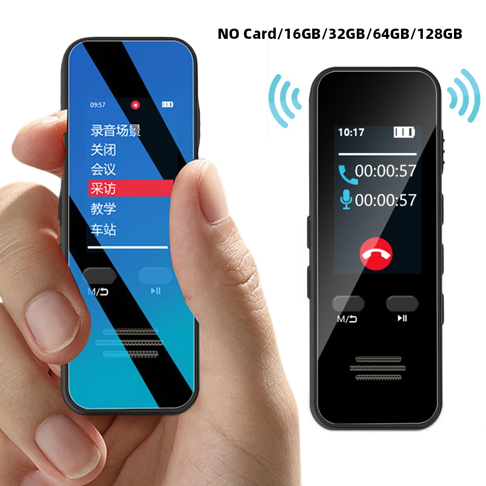 Digital Audio Voice Recorder Bluetooth with Playback Noise Reduction Tape Recorder Student Class Meeting Back Clip Portable Mp3