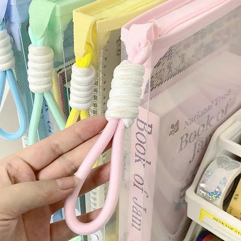 1PC A4 transparent zippered document storage bag light color portable document bag high value book bag