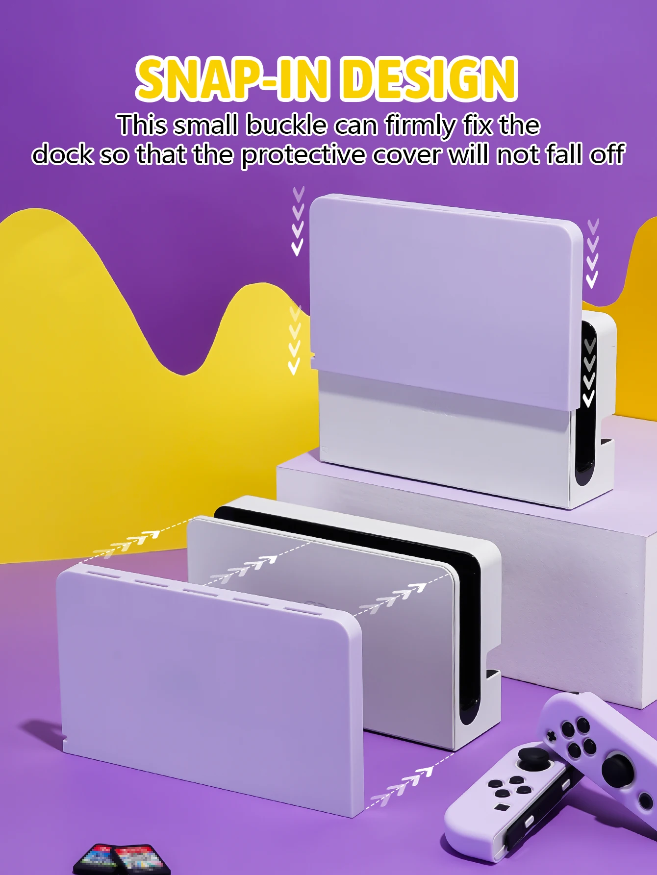 1Pcs Dock Cover for Switch OLED/NS,Switch Game Card Storage Case,Holds 5 Game Cards, Protects the Base From Scratches and Dust