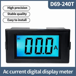 D69-240T AC Ammeter 20A50A100A200A250A Current LED Digital Display Meter with Transformer High Precision Easy to Install