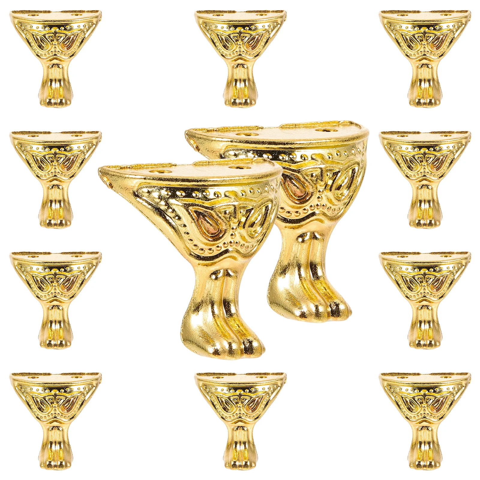 

12Pcs Decorative Wood Case Legs Rustproof Box Feet for Jewelry Boxes Vintage Cabinets Stained Glass Trays Corner Guards