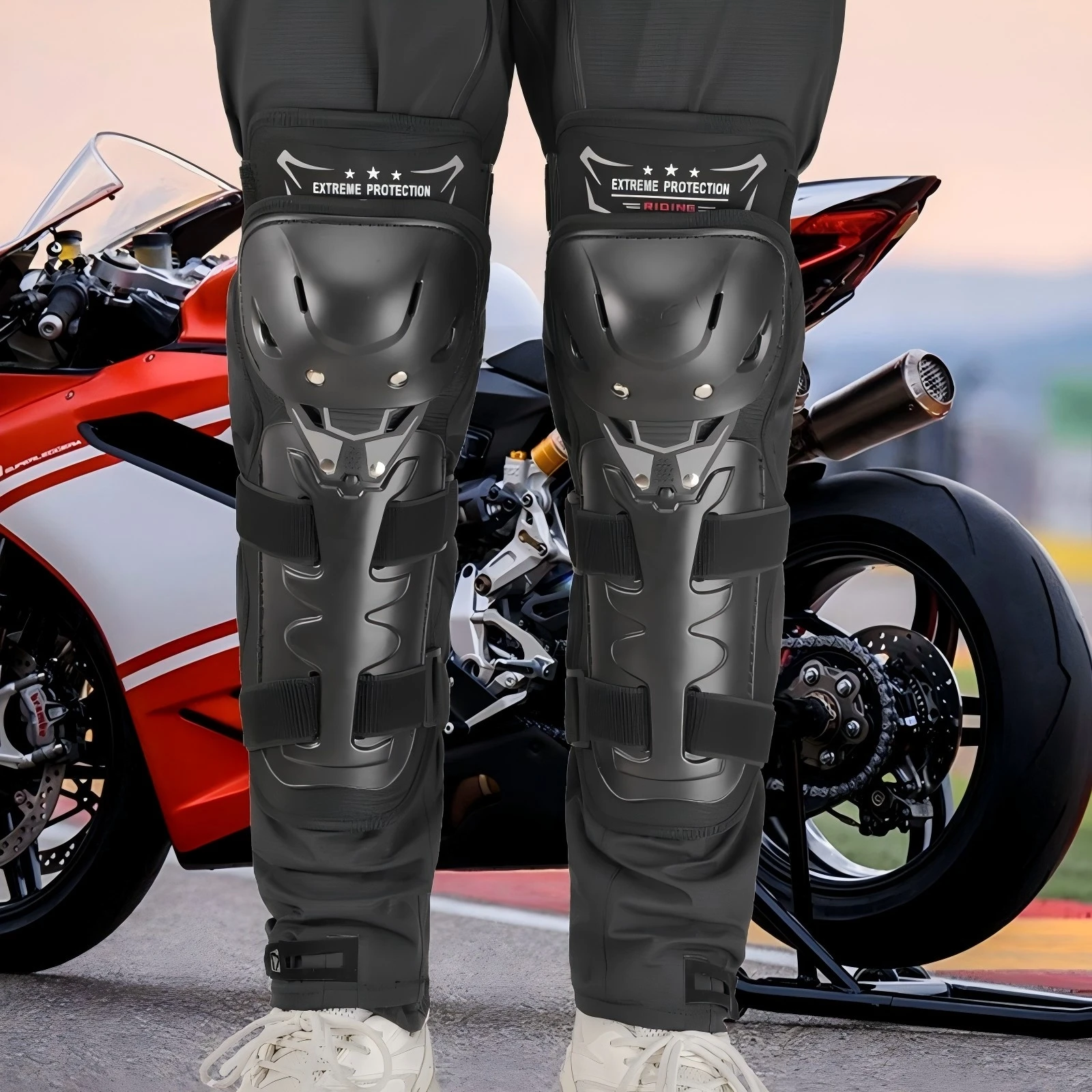 

Motorcycle knee pads riding windproof anti-fall leg guards off-road bike elbow guards rider equipment