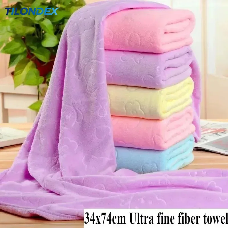 TILONDEX Embossed Towels Set  Quick Drying Towels Bath Towels Absorbent Soft and Comfortable Bathrobes Ultra-fine Fiber Towels