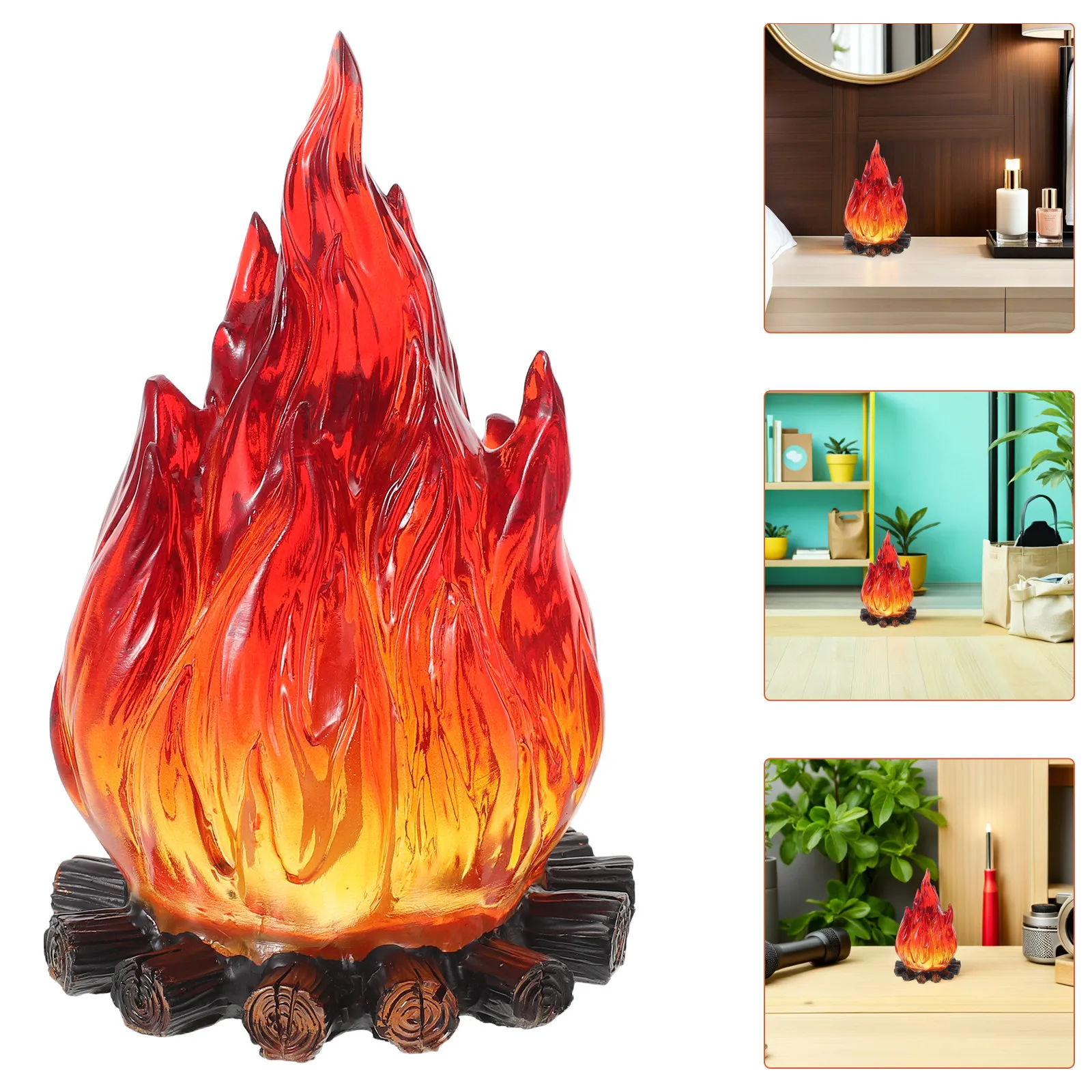 

Имитация костра: 3D-лампа в виде пылающего костра, реалистичный декоративный светильник-поленье, светодиодный светильник с эффектом пламени для Рождества и камина