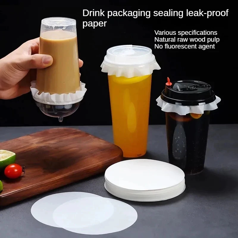 - 50/500Pcs Leakproof Paper Drink Cup Leakproof Round Coffee Cup Take Away Paper Cup Lid Coffee Spill Proof Gasket -
