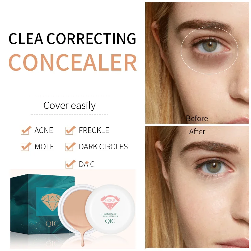 3 Kleuren Concealer Palet Vloeibare Foundation Crème Bedekt Acne Donkere Kringen Hydraterende Waterdichte Langdurige Gezichtscosmetica