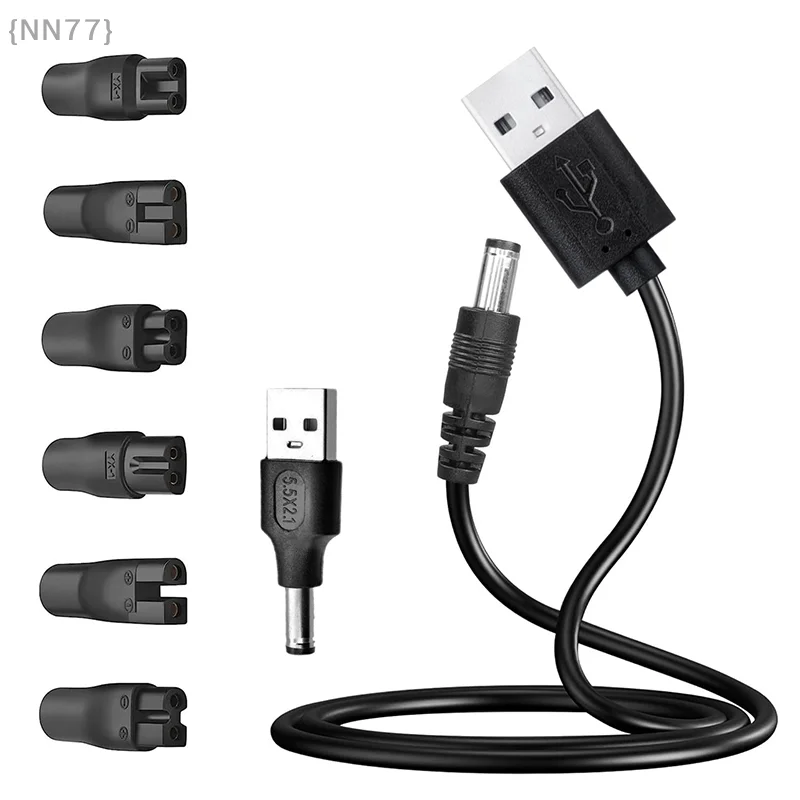 

8 шт., шнур питания 5 В, универсальный USB-кабель-адаптер для электробритвы и машинки для стрижки волос, сменное зарядное устройство