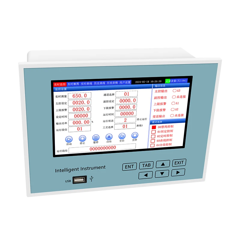 Perekam Tanpa Kertas 7 Inci Pencatat Data Multi Saluran Input Suhu Arus Tegangan 1 Hingga 32 Saluran Opsional