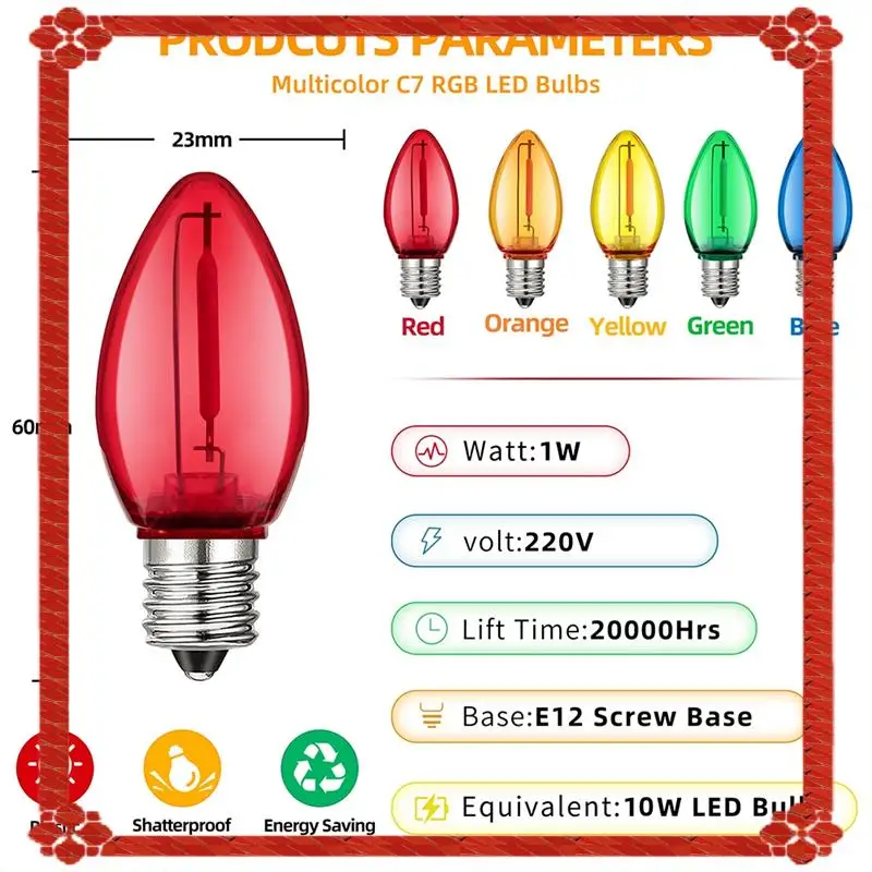 Consegna in 24 ore Mini lampadina a LED multicolore 25 pezzi Decorazioni per feste in plastica infrangibile per candele da giardino sul tetto delle vacanze