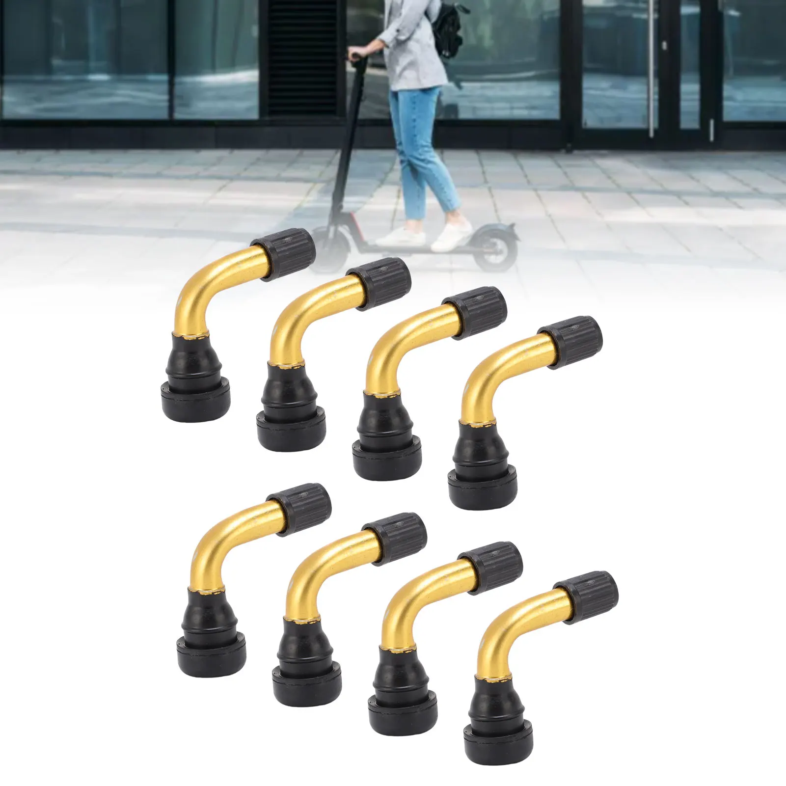 8 قطعة جذع صمام موسع 40 درجة سبائك الألومنيوم بزاوية صمام الإطارات تمديد سهلة الاستخدام لإطارات سكوتر كهربائي فراغ #5