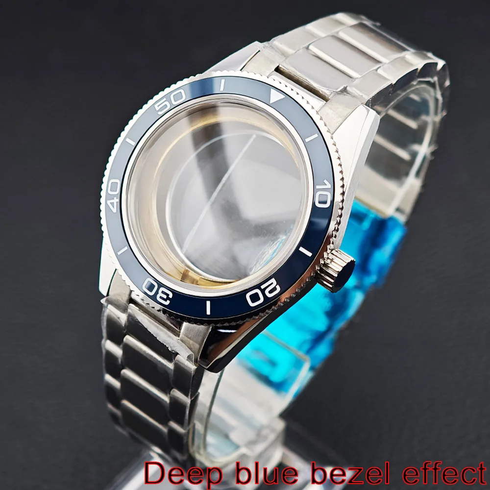 Obudowa męskiego zegarka w kolorze srebrnym, 41,7 mm, z mechanizmem M8215, akcesoria, szafirowa tarcza, zegarek na rękę 31 mm, pudełko na zegarek.