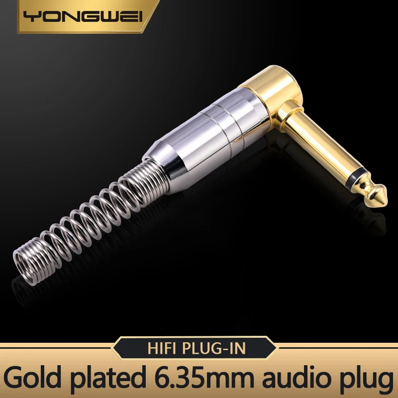 

YONGWEI 6.35mm Mono/Stereo Audio welded bend plug male connector Guitar, amplifier, mixer, Speaker box,microphone 6.5mm