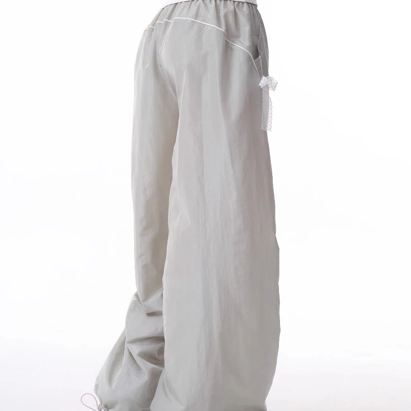 Nuevos pantalones de mujer de diseño Original, pantalones finos de verano 2025, pantalones con lazo de encaje atados en el pie, nuevos pantalones deportivos informales holgados y cómodos para mujer