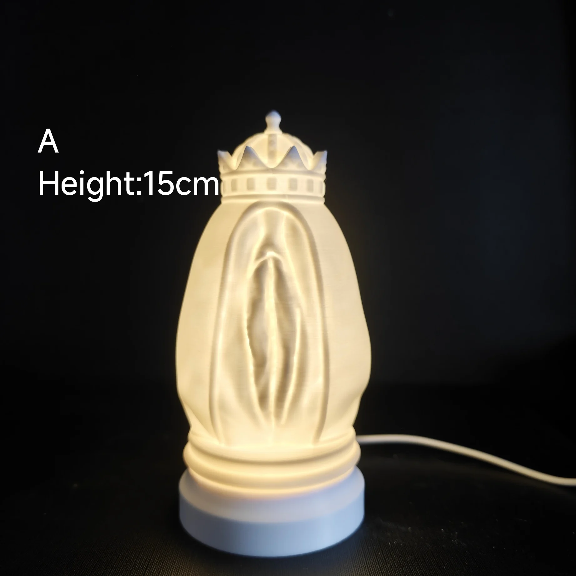 Abstract Crown Night Light, USB Ambient Lamp, Modern Art Desktop Decor, Bedroom Table Ornament, 3D Printed Lamp