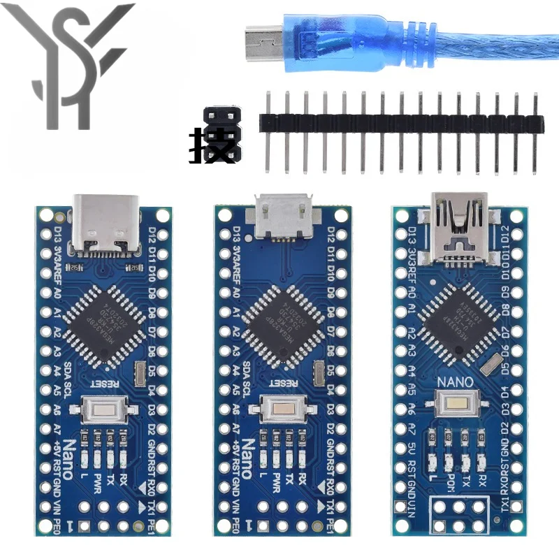 Nano v3 v3.0,atmega328,ch340と互換性のあるミニUSB