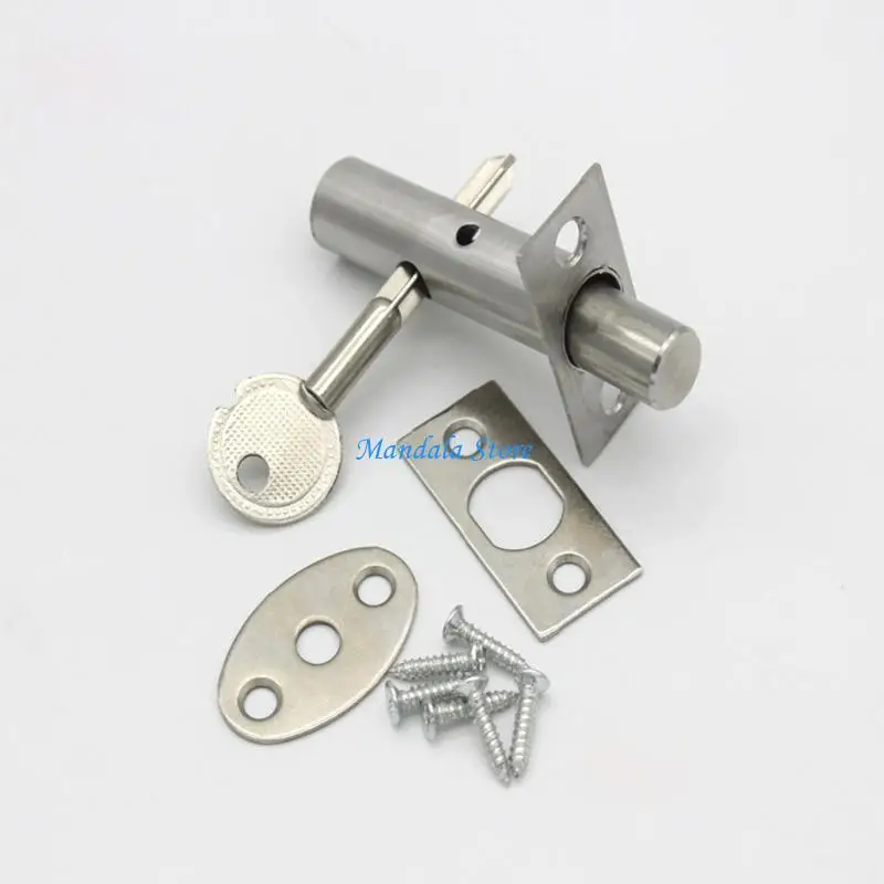 U2JC Security Door Bolts With Fitting & Star for Key Secure Strong Dead Lock Stainless Steel Invisible Latches Bolts