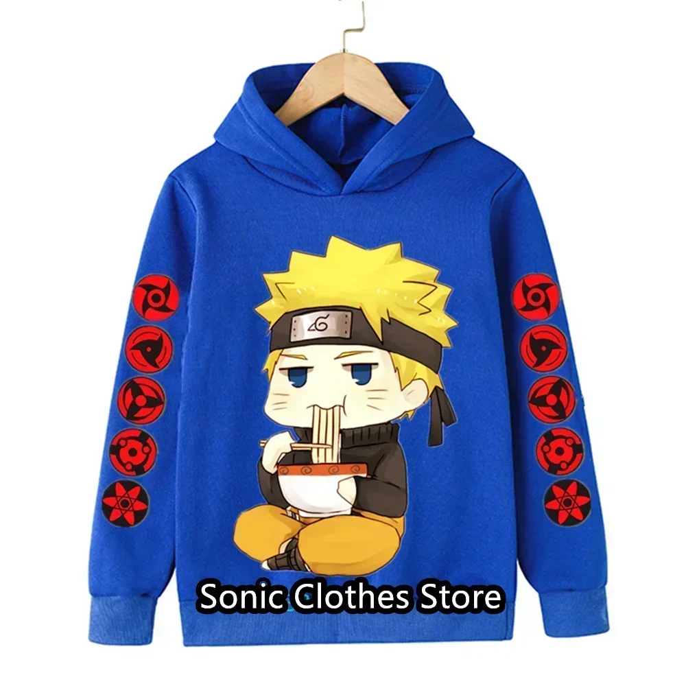 Sudadera con capucha de Naruto para niños, ropa de otoño para niños, disfraz de Sasuke de Anime japonés Kakashi, novedad de 2024