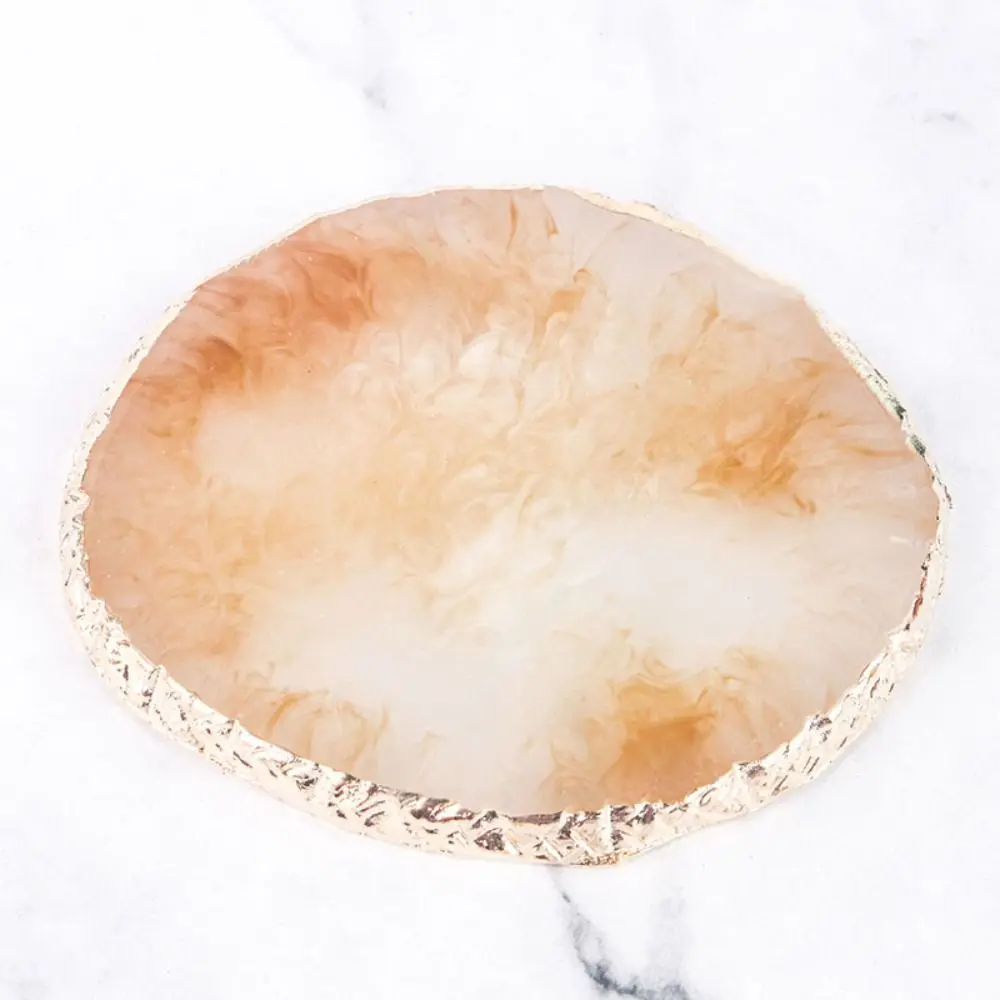 Round Resin Agate Nails Palette Fake Nail Gel Polish Foundation Gel Polish Display Shelf Paint Palettes Mix Polish Pallet