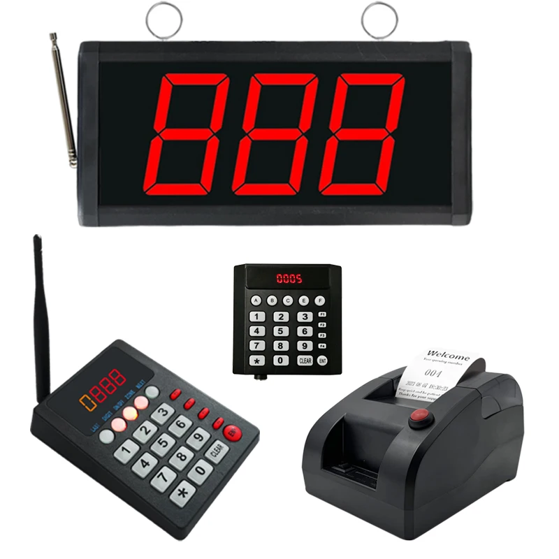 Take a Number Machine Queue Wireless Calling System Restaurant Calling System with Printer Ticket Dispenser Voice Broadcast