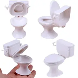 Craft Mini House Decoration Toys Bathroom Ornament Miniature Toilet Doll Accessories Dollhouse Furniture White Closestool Model