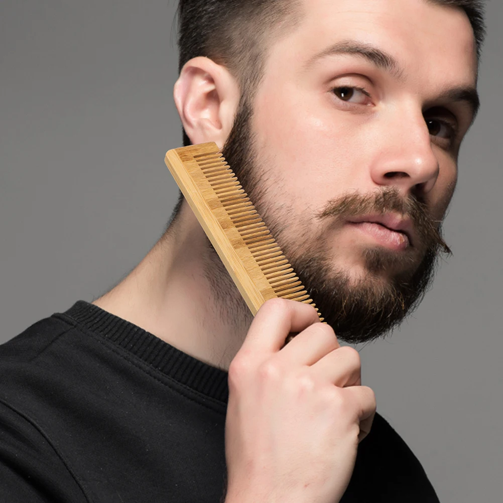 

10pcs Bamboo Combs Portable Fine Tooth Hair Detangler Women Men Salon Suit Grooming Beards Styling Hair Care Accessories