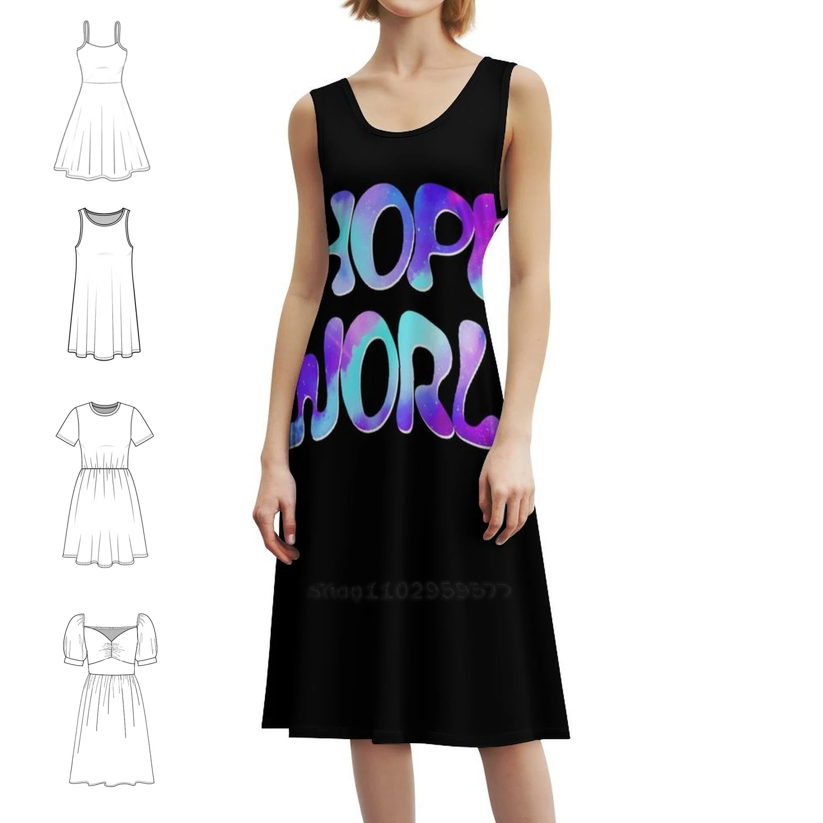 

Hope World Nebula Boho Chic Dress Элегантное модное пляжное свадебное платье Nebula Kpop K Pop Music Planet Женские платья