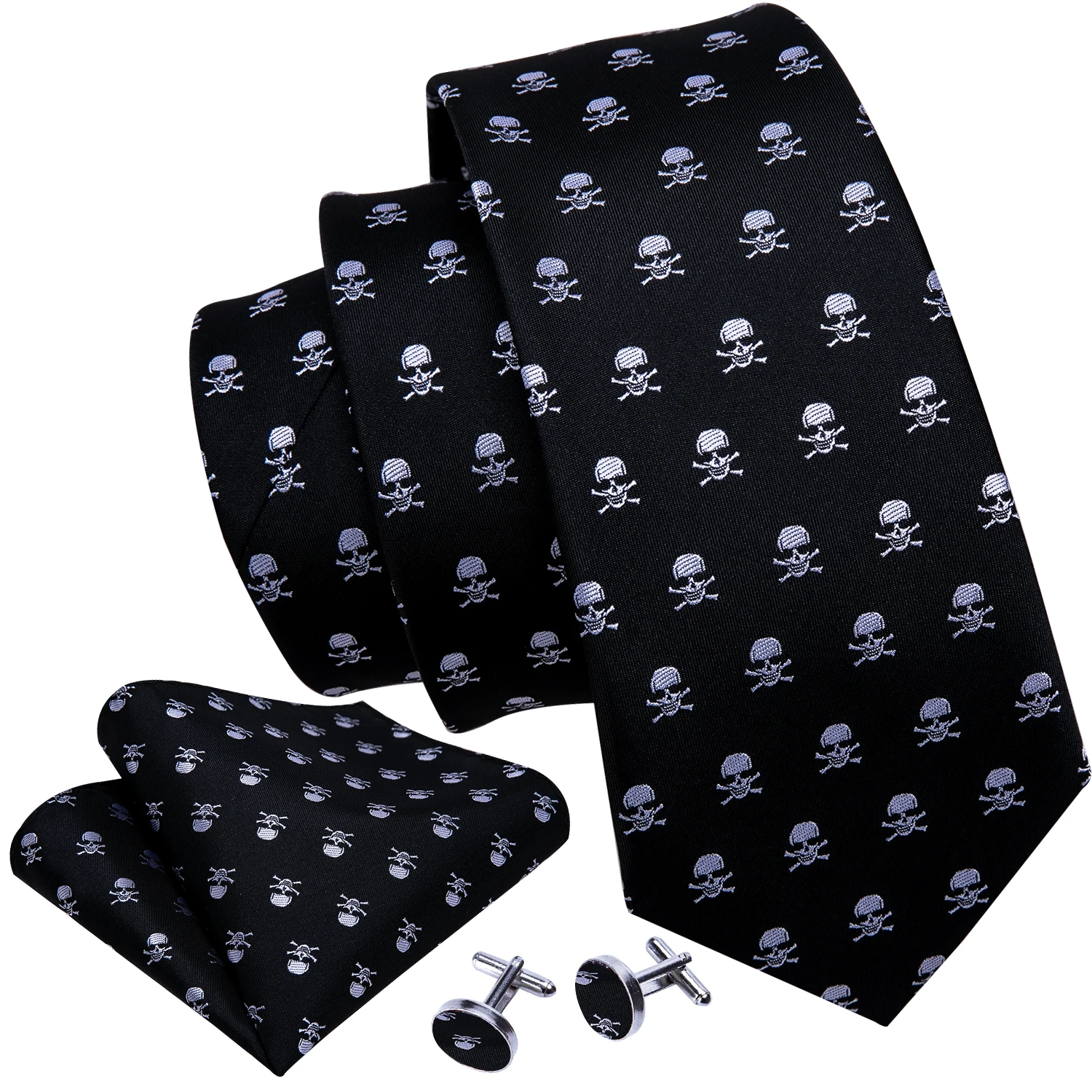 Novedad, corbatas para hombre, corbata de Animal, conjunto de gemelos cuadrados de bolsillo, negro, verde, rojo, rosa, dinosaurio, calavera de murciélago, corbata para fiesta de boda para hombre