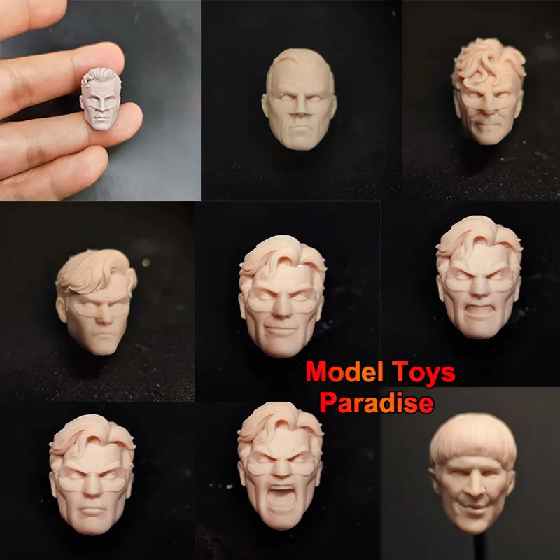 

Unpainted DIY 1/12 Men Soldier Anime Green Lantern White Model Head Alan Scott Super Hero Head Sculpt Fit 6'' Action Figure Body