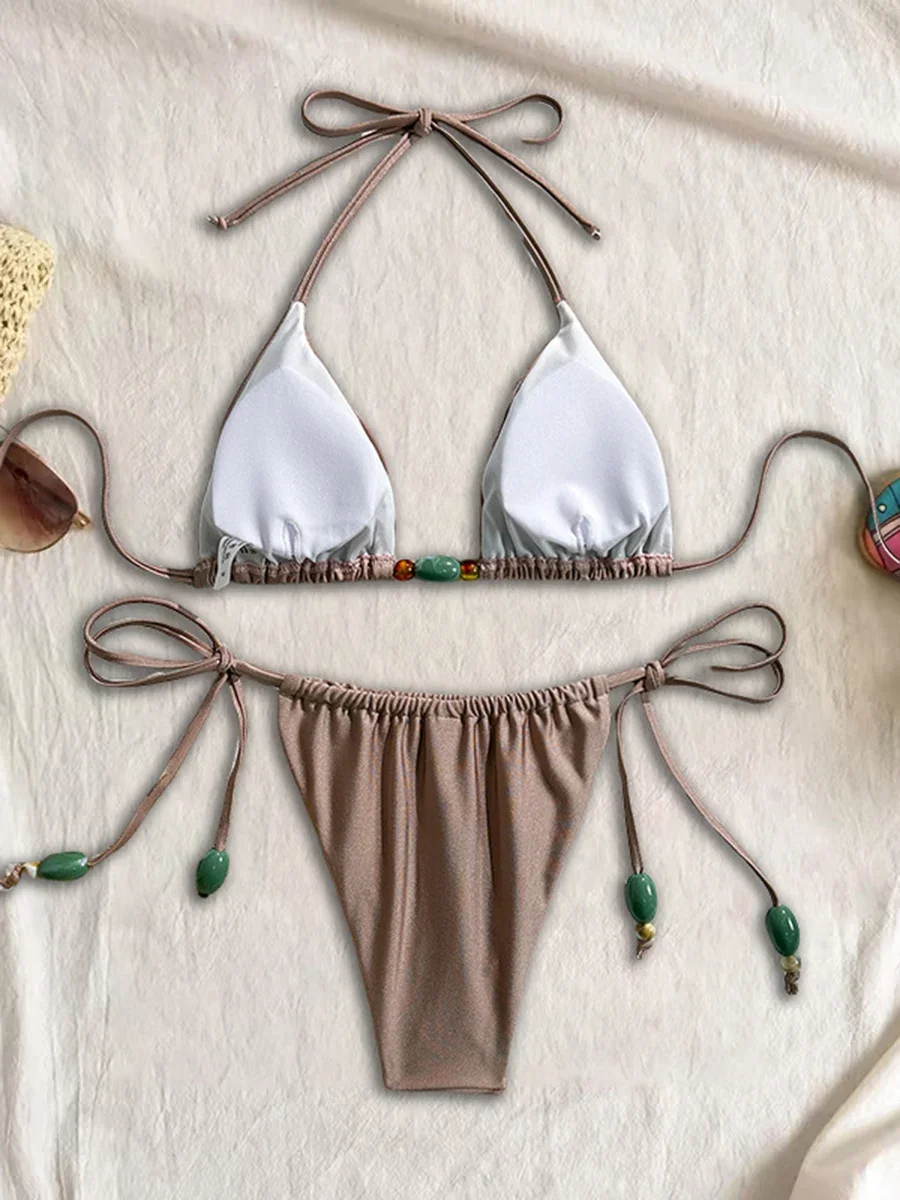 2025 Halter Bikinis Frauen Badeanzug Neue Sexy Bademode Micro Brasilianischen Bikini Set Halter Biquini Weibliche Nette Beachwear