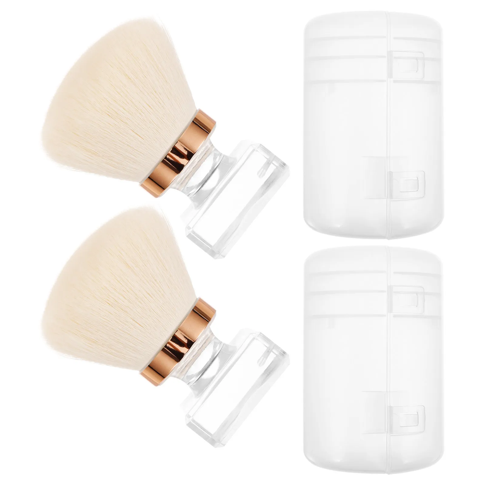 

Набор из 2 кистей для макияжа: мягкие кисти из искусственного волокна, не оставляющие ворсинок, для тональной основы, рассыпчатой и прессованной пудры, удобные для путешествий