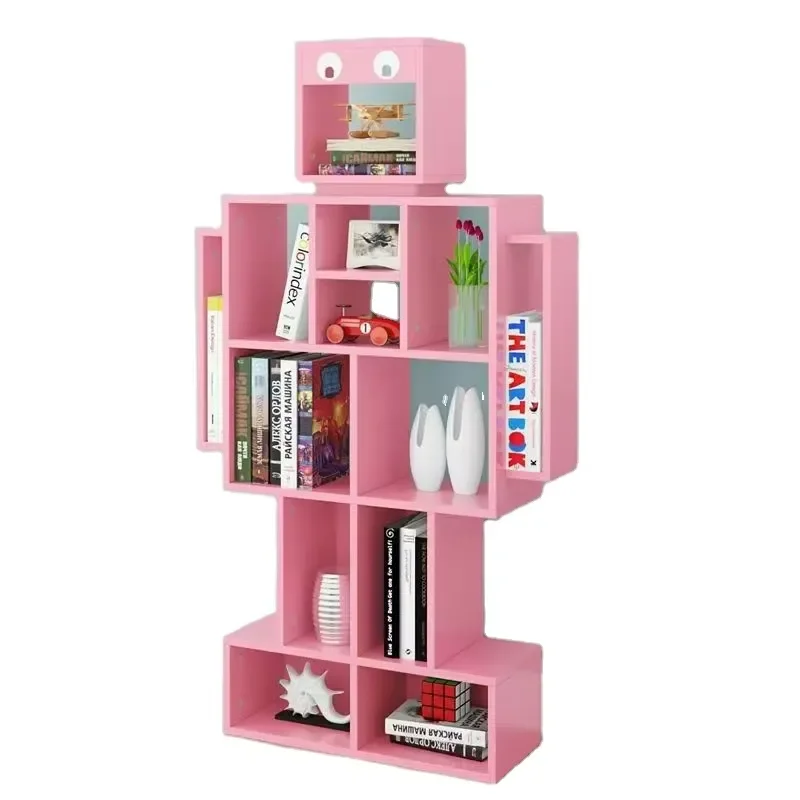 Creative Robot Bookshelf Floor Standing Cartoon Storage Cabinet for Kindergarten Kids Picture Books Fashion Student