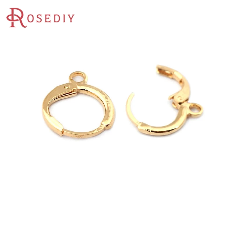 18K Gold Color Brass Round Rectangle Loop Earrings Hoops Earrings High Quality Diy Jewelry Findings Accessories Making Materials
