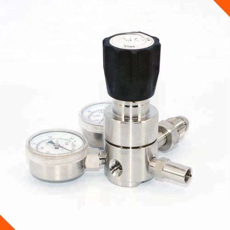 Stainless steel high pressure regulator with two meters 6000 psi import