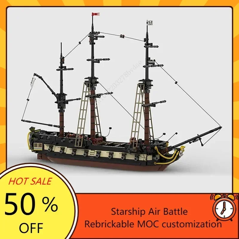 1901PCS Moc Building Blocks Military Model Privateer Frigate Technical Bricks Assembly Construction Toys For Childr Holiday Gift