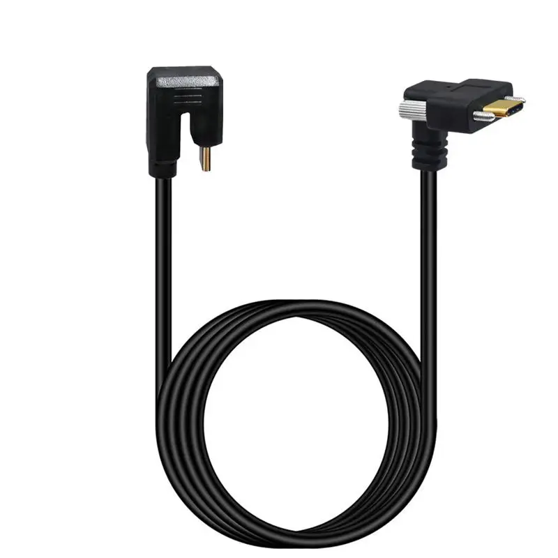 30cm 1m 2m 4K60Hz Gold-Plated Standard 16 Core 10Gbps 5A USB3.1 Type-C Male to Male U-Bend With Screw Data Cable