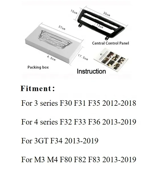 For BMW 3 Series 4 Series F30 F32 F32 F33 F34 F36 2Color Radio Trim Led Dashboard Center Console Ambient Light  Dashboard Light
