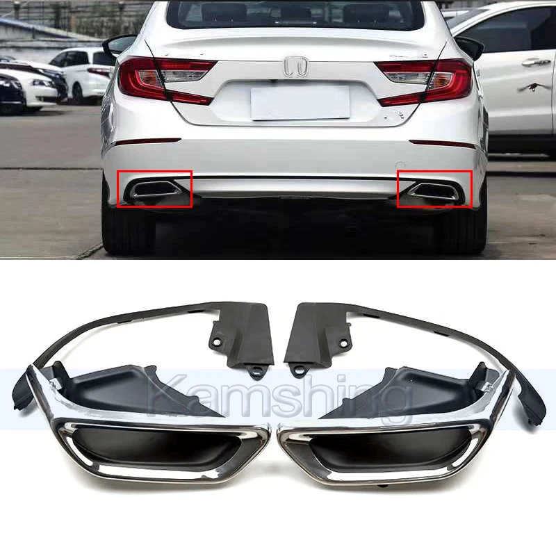 

Kamshing 1set Exhaust Muffler Trim Cover For Honda Accord 2018-2021 Tail Pipe Tip Tailpipe Modified Upgrade