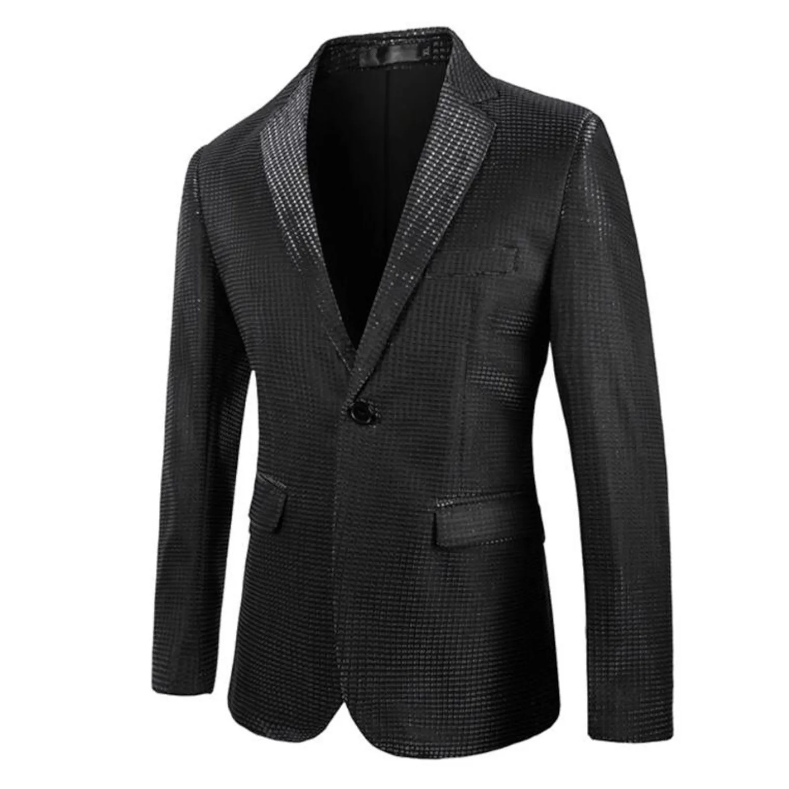 Men's Sequin Suit Costume Party Stage Nightclub Shiny Cool Show Suit Suit Jacket Top Bar Nightclub Host Street Artist Men Suit