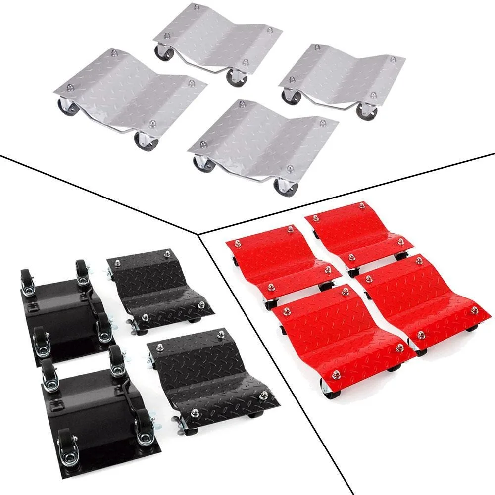 

4 X 3" Auto Dolly Car Dolly Wheel Tire 1500lb Vehicle Repair Moving Diamond